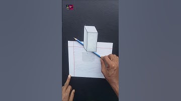 Original 3d Art | Floating Cube illusion Drawing #3d #shorts