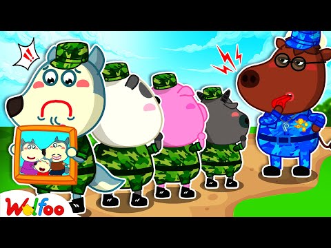 NEW: BABY Soldiers Misses Mom & Dad | Cartoons For Kids | Wolfoo Family