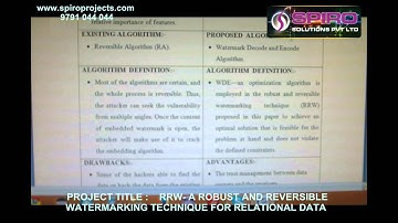 RRW  A ROBUST AND REVERSIBLE WATERMARKING TECHNIQUE FOR RELATIONAL DATA