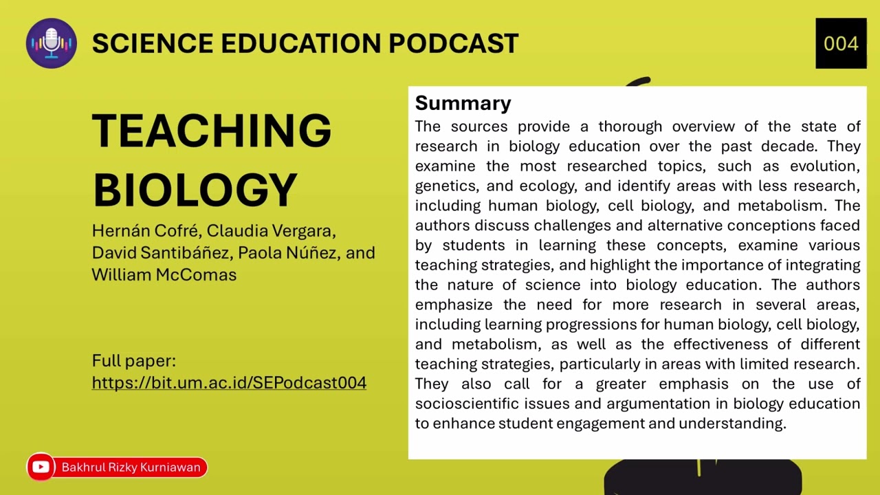 Science Education Podcast 004: Teaching Biology