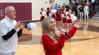 Student Body President Katie Carson Wows Crowd w/ National Anthem at Bishop Watterson High School.