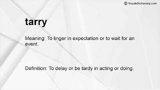 tarry Meaning