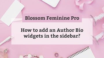 How to add an Author Bio widgets in the sidebar | Blossom Feminine Pro WordPress Theme