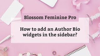 How to add an Author Bio widgets in the sidebar | Blossom Feminine Pro WordPress Theme