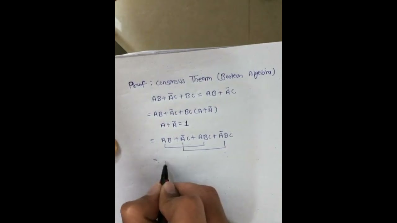 Consensus Theorm Proof Boolean Algebra