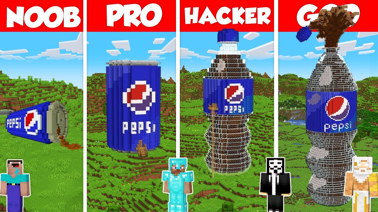 Pepsi Cola Drink Build Battle Challenge - Noob vs Pro vs Hacker vs God ...