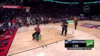 Jeremy Evans Jumps Over Dahntey Jones "Floater" Dunk (2013 NBA Dunk Contest)