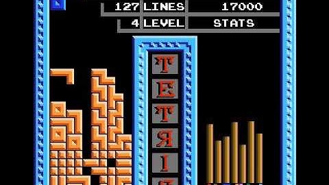 Tengen Tetris NES Infinite Konami Code I Tetrimino