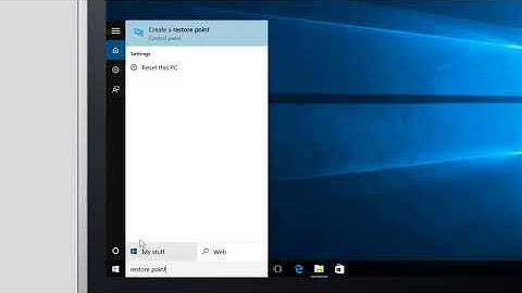 Windows 10 - How to Create a Restore Point