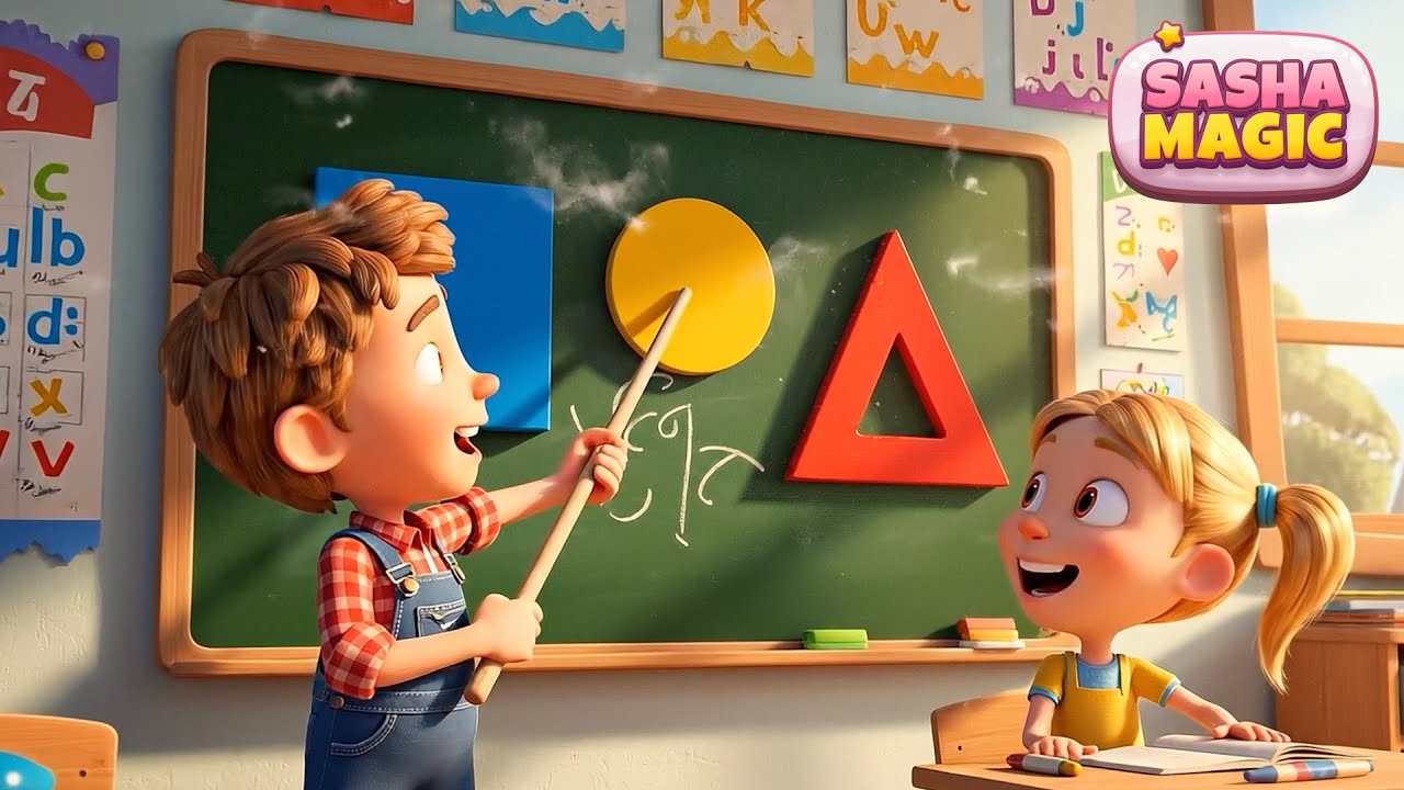 Вчимо ФІГУРИ 🟡🔺 Весела пісня для дітей | Sasha Magic