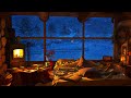 Deep Sleep in a Cozy Winter Ambience - Blizzard, Howling Wind, Snow Storm and Relaxing Fireplace