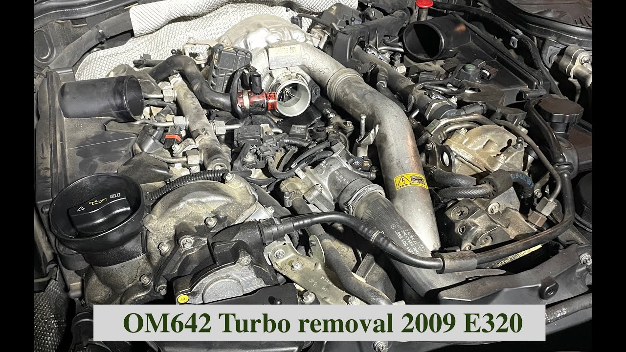 OM642 (Oil cooler leak fix 1) turbo removal MB E320 2009 Oil cooler leak 