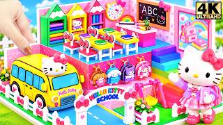 🎀🏫 Build Amazing Hello Kitty School with Playground, School Supplies & Bus  | DIY Miniature House