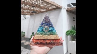 Kim Tự Tháp Orgonite 7 Màu Luân Xa - Orgonite 7 Chakra Handmade