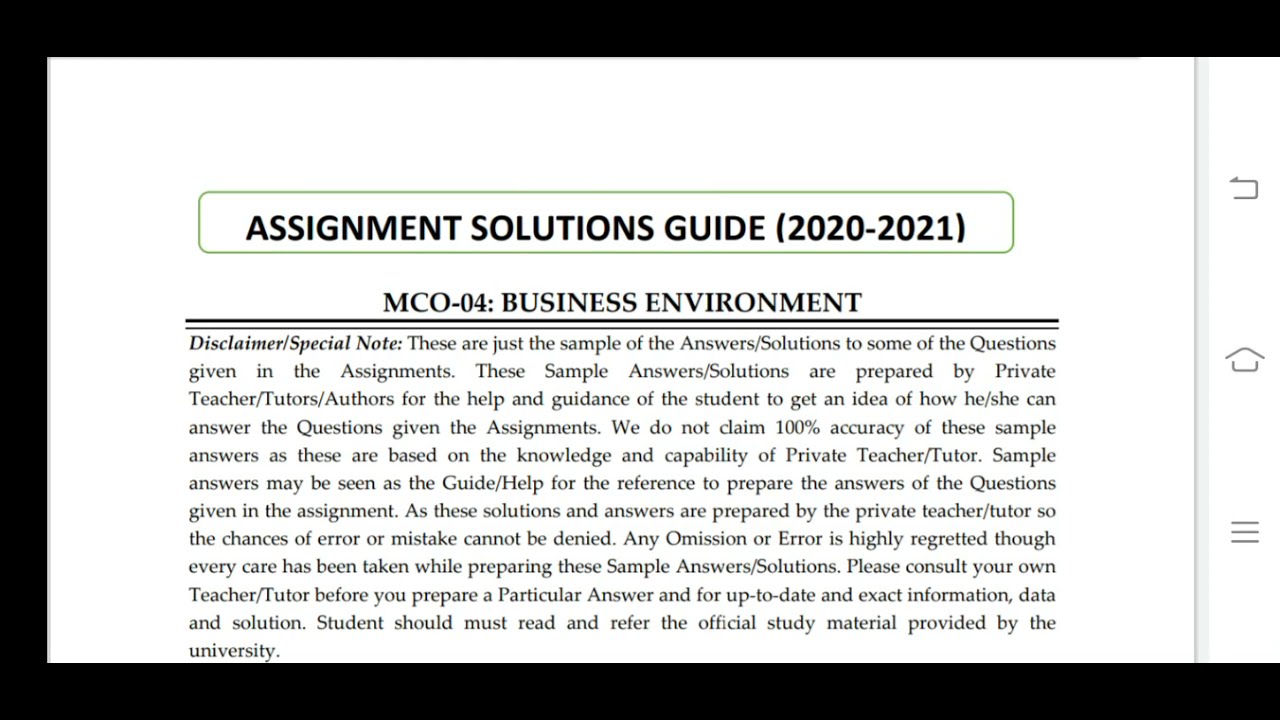 MCO 04 Ignou Solved Assignment 2020-21