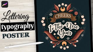 Typography Poster Design in Procreate - Drawing a New Year Poster Step-by-Step screenshot 3