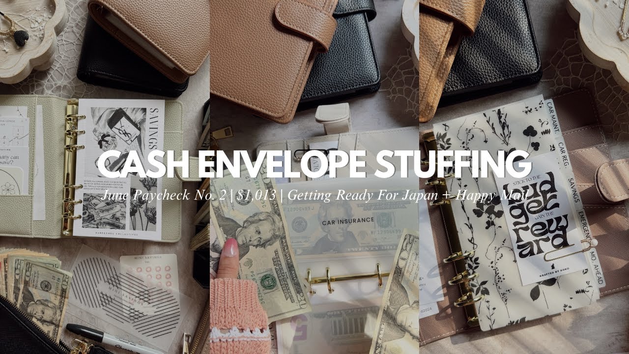 CASH ENVELOPE STUFFING | japan prep & starting a savings challenge 🇯🇵🫶🏼💴 | june no. 2 | $1,013