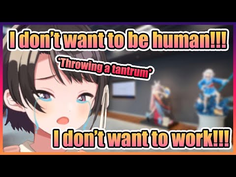 Subaru Crying and Throwing a Tantrum on Stream About Not Wanting to Go to Work  【Hololive】