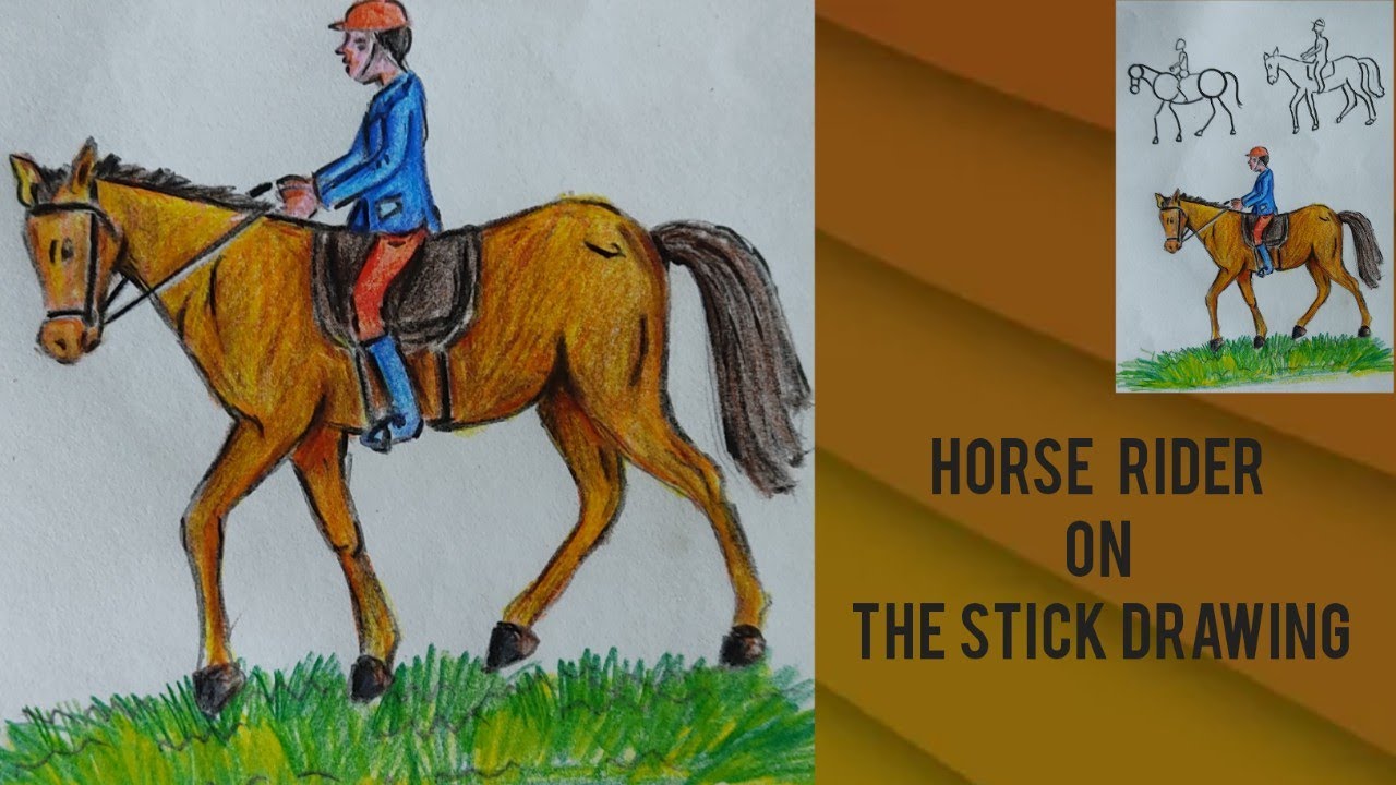 Learn How To Draw Horse Rider On The Stick Drawing | Easy For Beginners🎨
