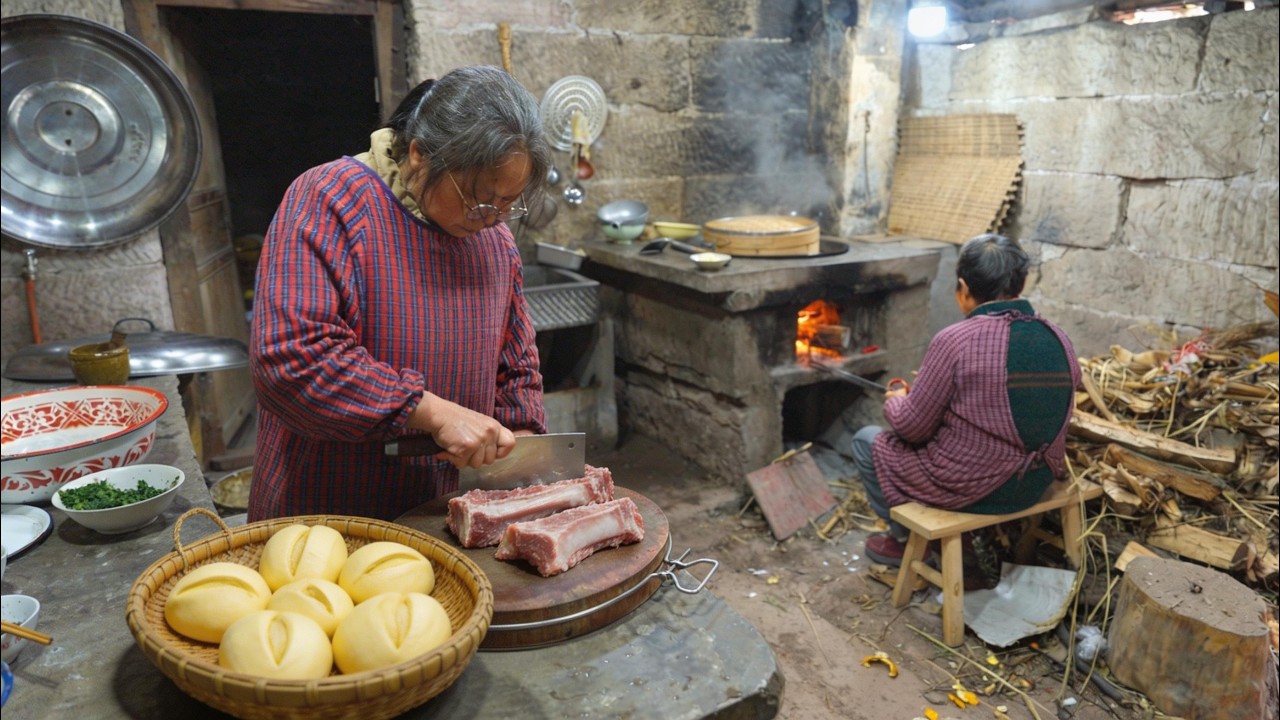 Primitive Cooking in Rural China: Steamed Pumpkin Bread & Fermented ...