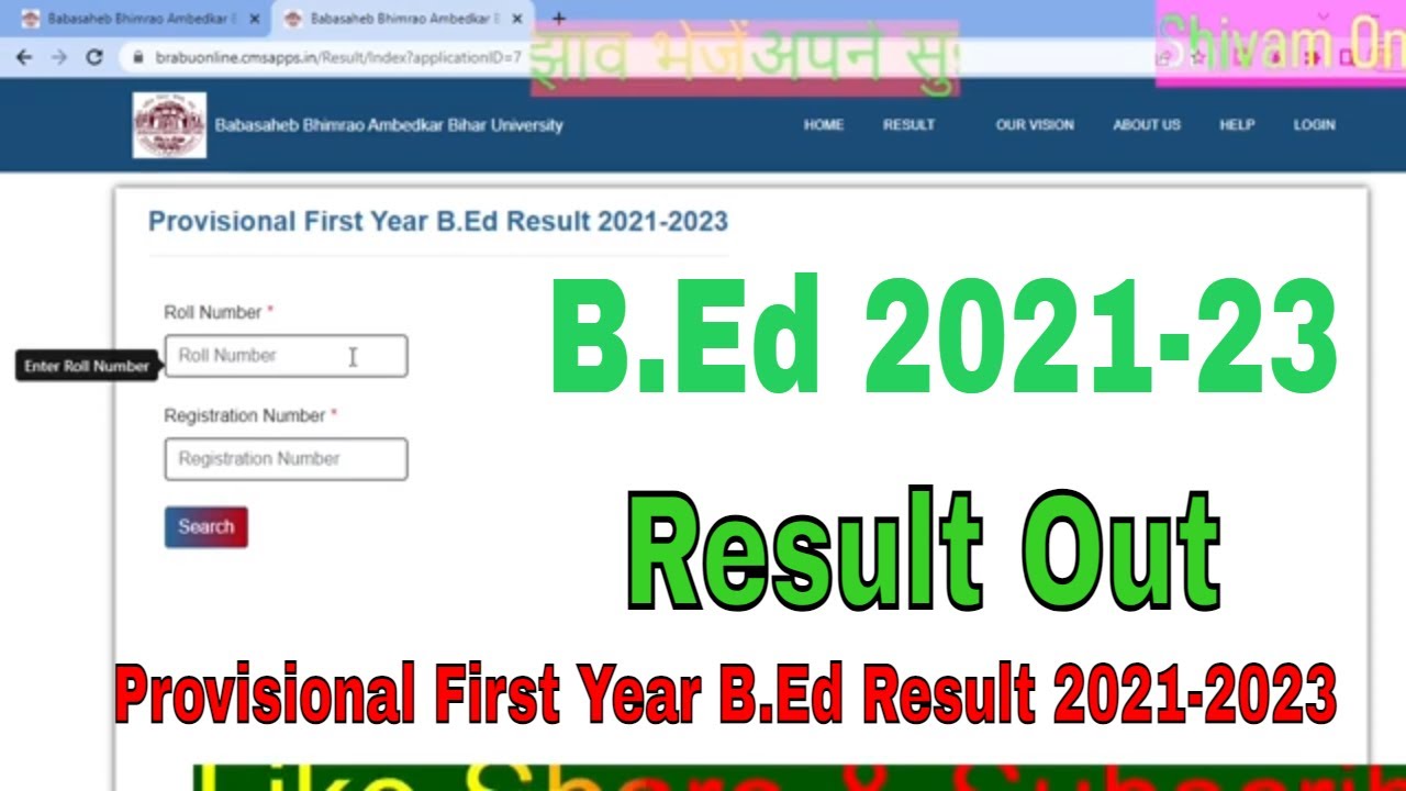 Provisional First Year B.Ed Result 2021-2023 BEd 2021 203 CHECK KESE KARE