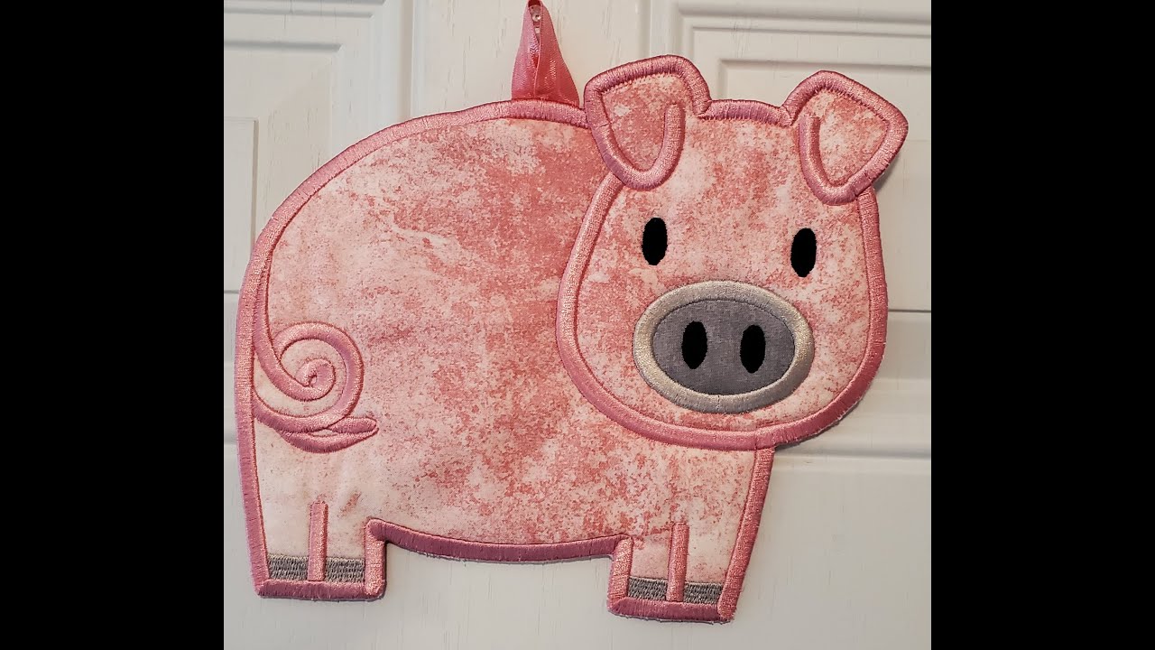Pig Trivet from Embroidery Library YouTube