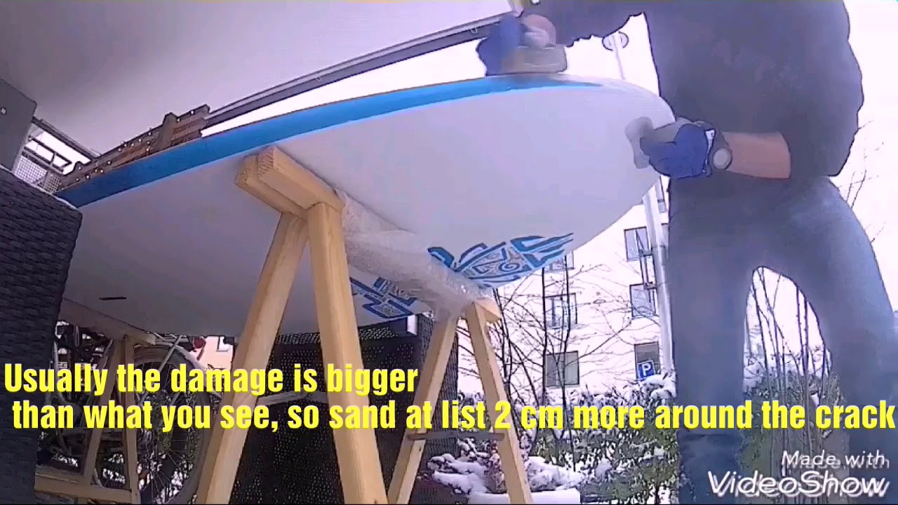 Repair a windsurf board crack YouTube