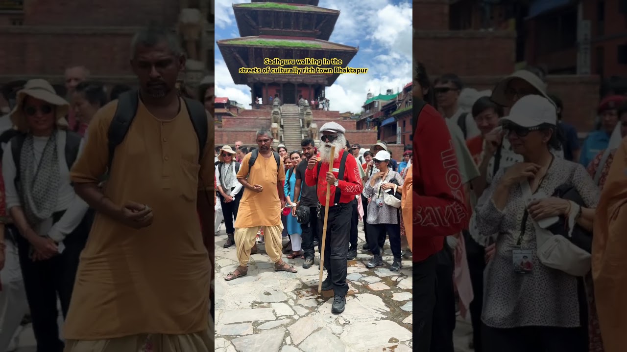 The visit of Sadhguru today at Bhaktapur 