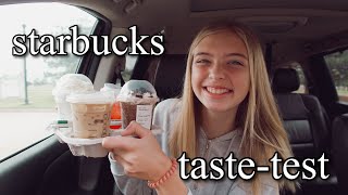 TRYING MY SUBSCRIBERS FAVORITE STARBUCKS DRINKS | Addison Nicole