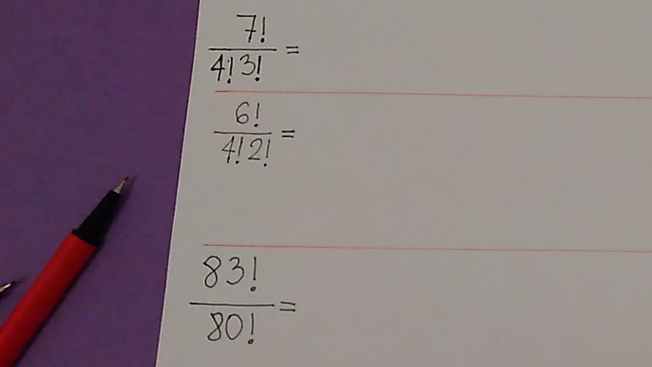 Mëso dhe thjeshto shprehjet me numra faktorial.