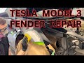 Collision repair process fixing a tesla model 3