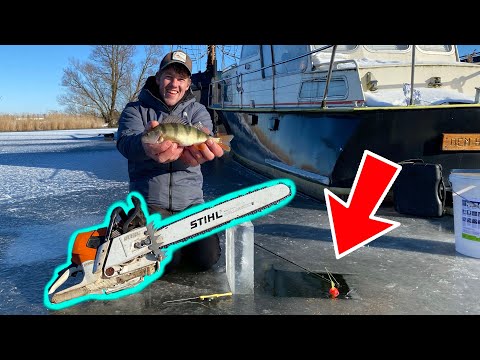 IJSVISSEN MET EEN KETTINGZAAG!! - VLOG 66