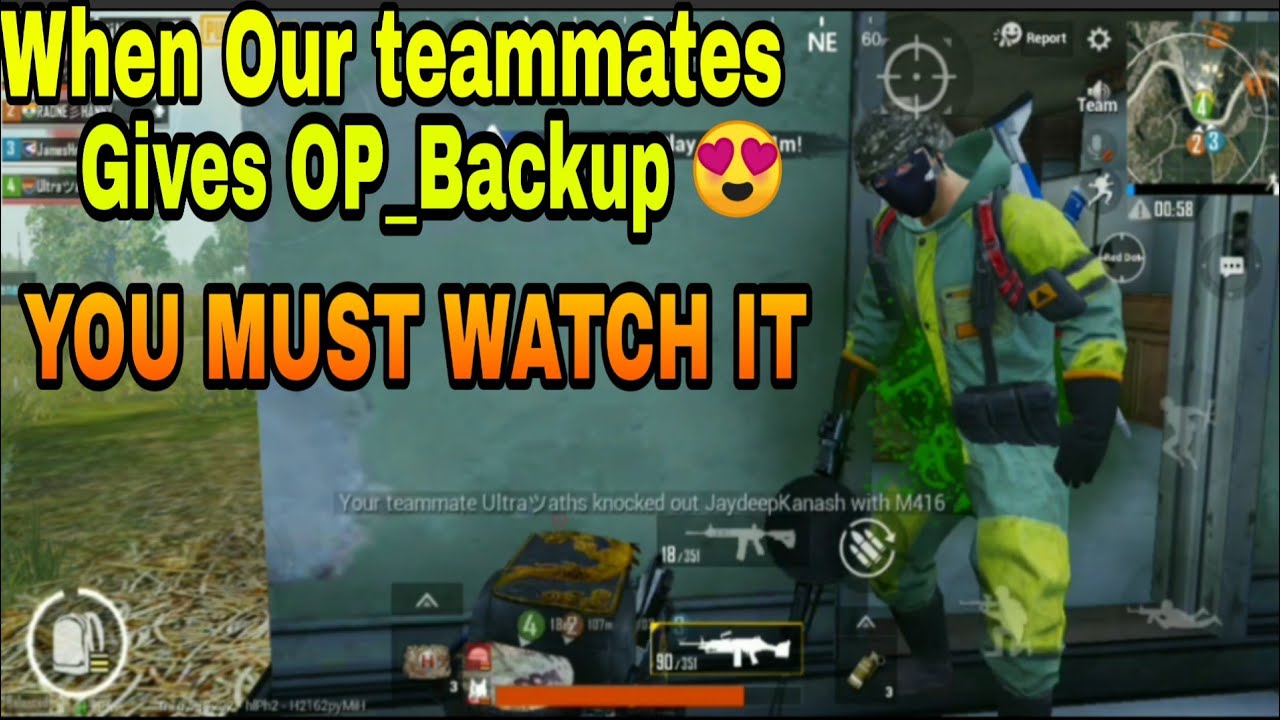PUBG MOBILE|Best Backup of  teammates|When get backup at right time from your squad|Gameplay!