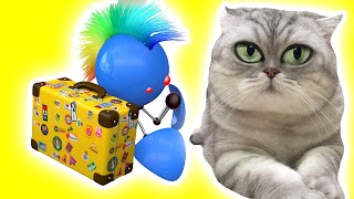 Robot with a cat going to the sea by Boochi Boom TV 11,747 views 1 year ago 2 minutes, 57 seconds