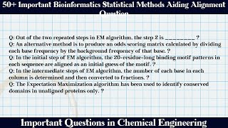 MCQ Questions Bioinformatics Statistical Methods Aiding Alignment with Answers