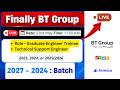 😱Finally BT Group Test Date - 22 May | Bajaj Finance Trainee Hiring 2026 | Direct Test Hiring 2025