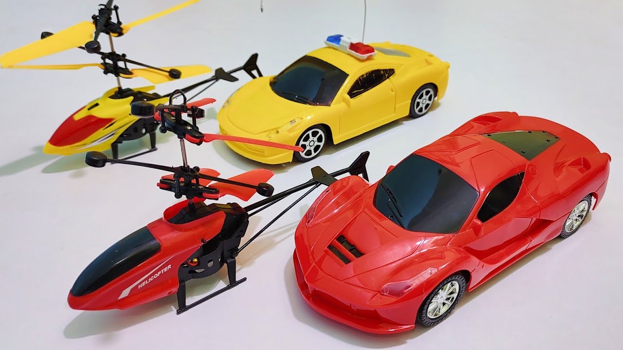 2 Radio control helicopter and 2 Remote control rc car unboxing remote control gadi police