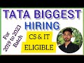 TATA STEEL Hiring CS IT Students | 2023, 2022, 2021, 2020 &amp; 2019 Batch | Tata Steel Recruitment 2023