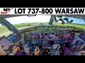 LOT🇵🇱 737-800 Warsaw Takeoff + Cockpit Preparations & Emergency Briefing