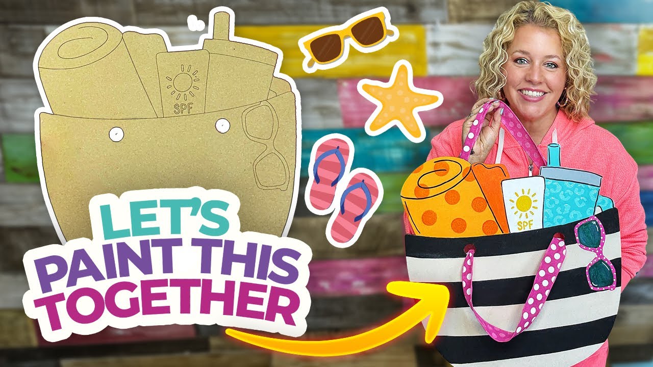 Painting The CUTEST Summer Beach Bag Door Hanger!