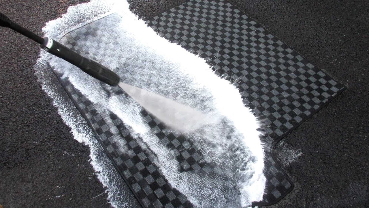 ケルヒャー高圧洗浄機 クルマの絨毯フロアマット Youtube