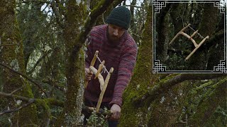 Haciendo Sierra Bushcraft en el Bosque | Bucksaw o Sierra de Arco de Madera