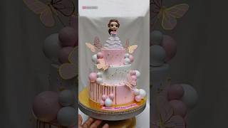 3 tier Doll Cake Design #shorts #youtubeshorts #dollcake #princesscake #girlcake #birthdaycake