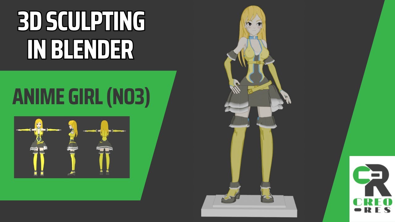 Sculpting an Anime Girl in Blender - 3D Timelapse - YouTube