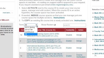 Activating & Merging WSU Blackboard Course Spaces