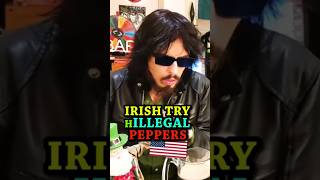 Irish People Try H'ILLEGAL' American Peppers @LeatherJacketGuy #shorts