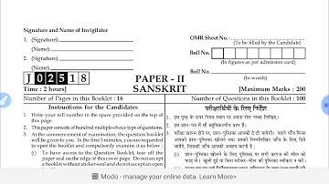 ugc net sanskrit (code no 25) 2nd paper 08-07-2018