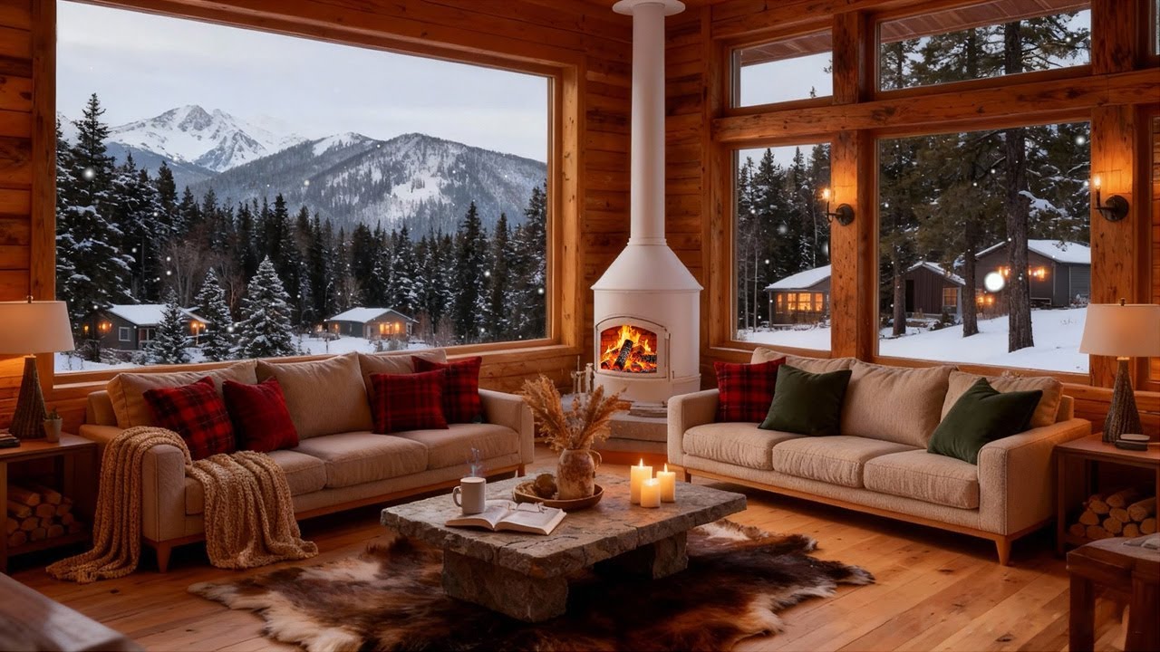 Good Mood Winter Piano Jazz ⛄ Relaxing Coffee Shop Ambience & Fireplace Sounds for Study & Work