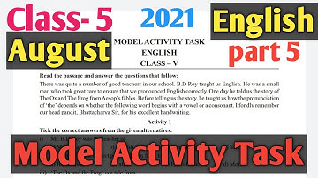 Class-5 Model Activity task|English |পঞ্চম শ্রেণির মডেল ইংরেজি অ্যাক্টিভিটি টাস্ক।August-2021Part-5