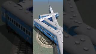 Crazy Train Running Through Circle Extreme Bumpy Tracks 💥😱🔥 BeamNG Train simulator 3D #shorts